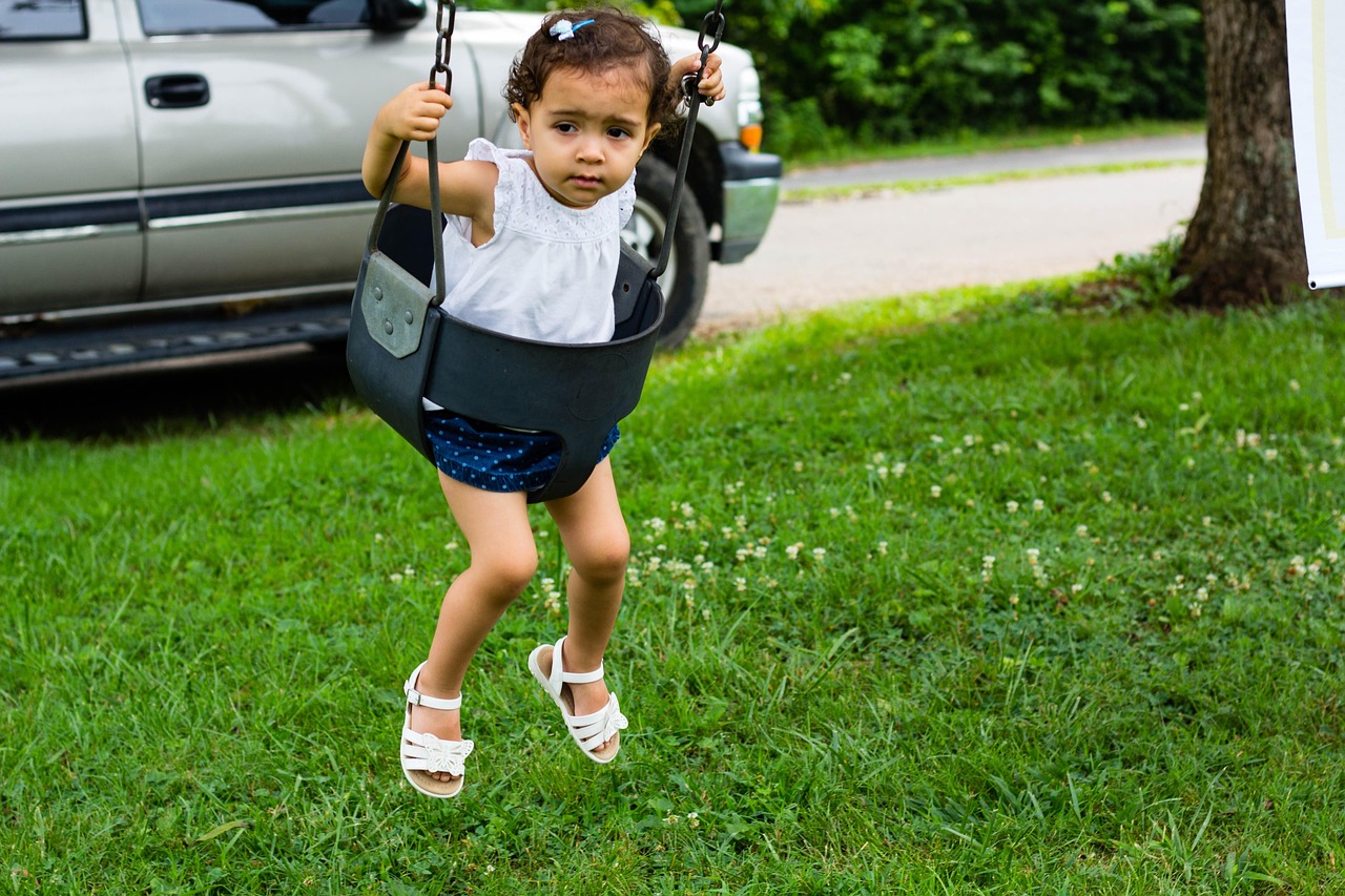 baby, kid, children, child, swing