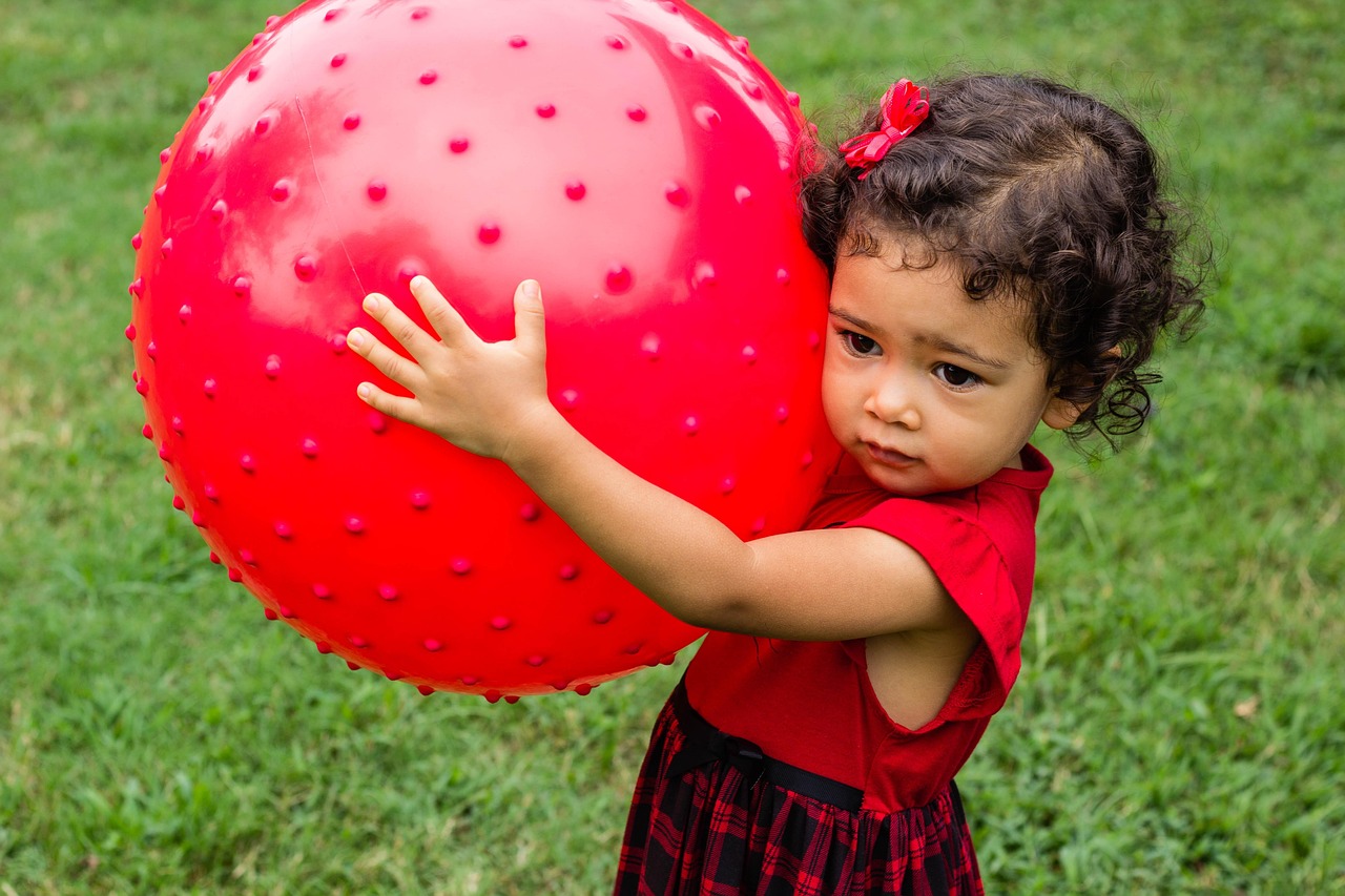 baby, ball, huge, cute, kid, child, girl, children