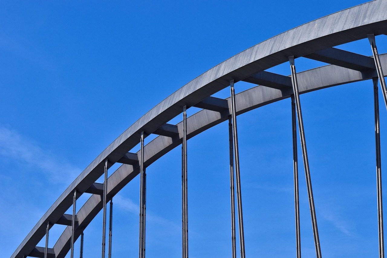 most, padací most, tok, architektúra, príroda, voda, rýn, oceľový oblúkový most, železničná doprava, nosníky konštrukcie, ukradol, kov, dusseldorf, prúdiť, výstavba, medzník