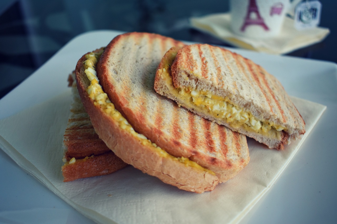 uovo, sandwich, pane abbrustolito, colazione, brunch, cibo, mangiare