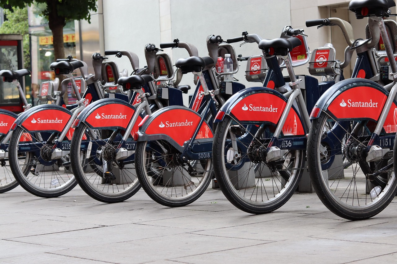 biciclette, pubblico, viaggio, trasporto, ciclismo, bicicletta, città, urbano, santander, londra, grigio moto