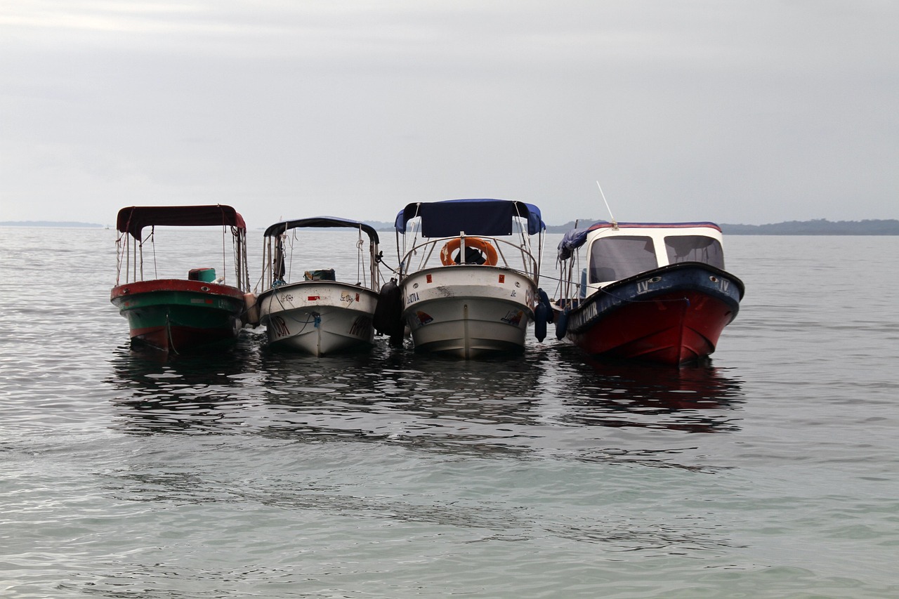 barcos, taxi acuático, transporte, gris barco