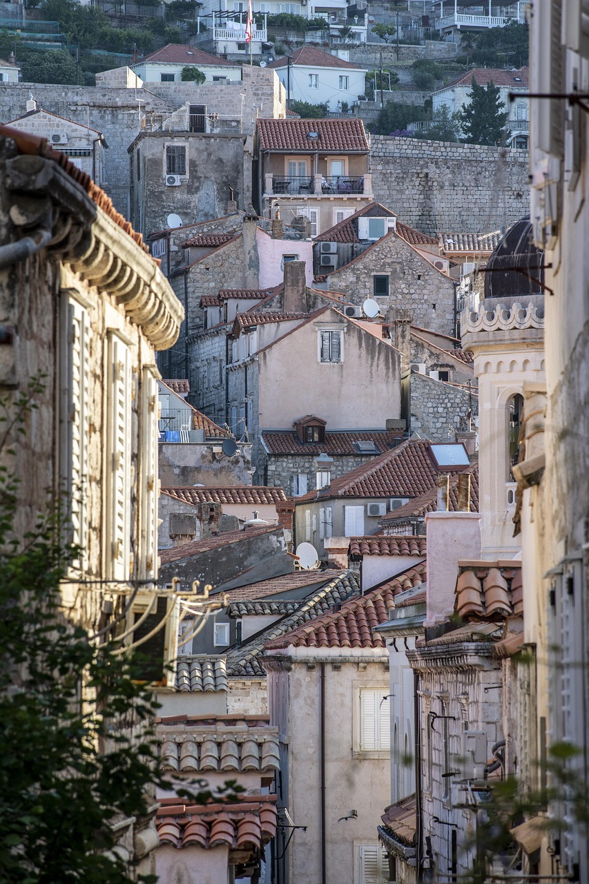 buildings, street, nature, dubrovnik, croatia, old town, city, architecture, tourism, mediterranean, summer