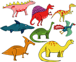Dinosaur history prehistoric extinct paleontology beach predator development coated nature science gigantic cut out