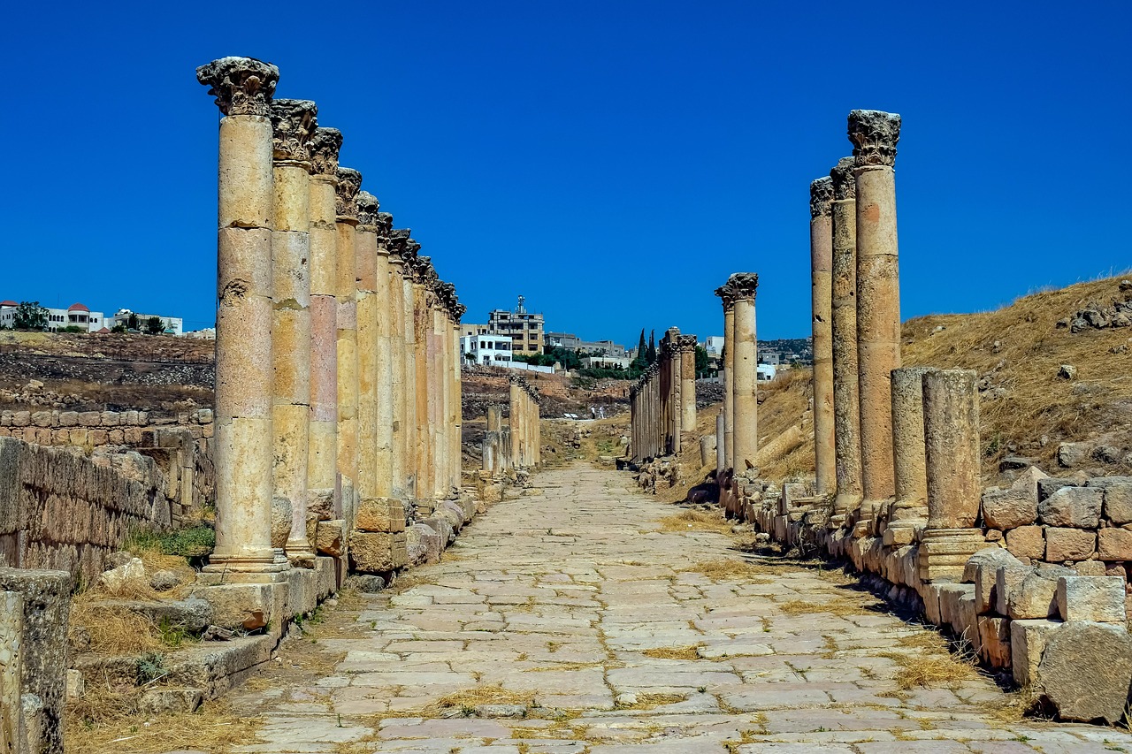 arhitectura, ruine, vechi, istorie, istoric, turism, cultură, voiaj, gerasa, jerash, iordania, arheologie