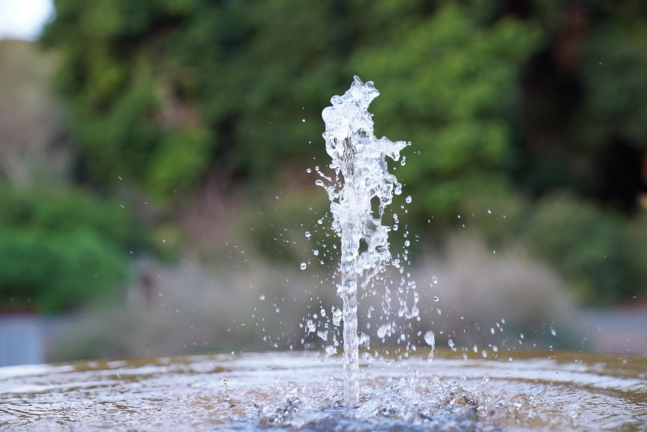 trinkbrunnen, wasser spurten, garten, natur, sprudelnd, erfrischend, tülle