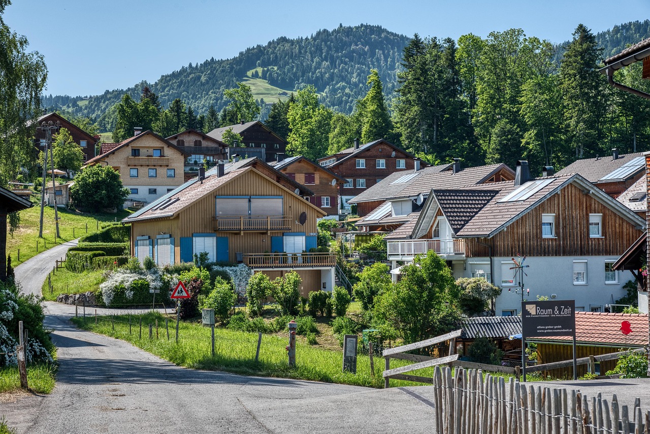 schwarzenberg, bregenzerwald, urlaubsort, alpen, wandern, landschaft, ortschaft, natur, sommer