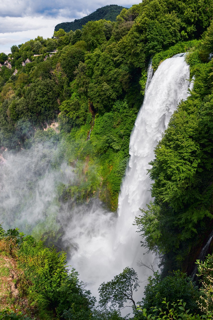 cachoeiras, mármore, itália, natureza, panorama, céu, agua, água, cachoeira