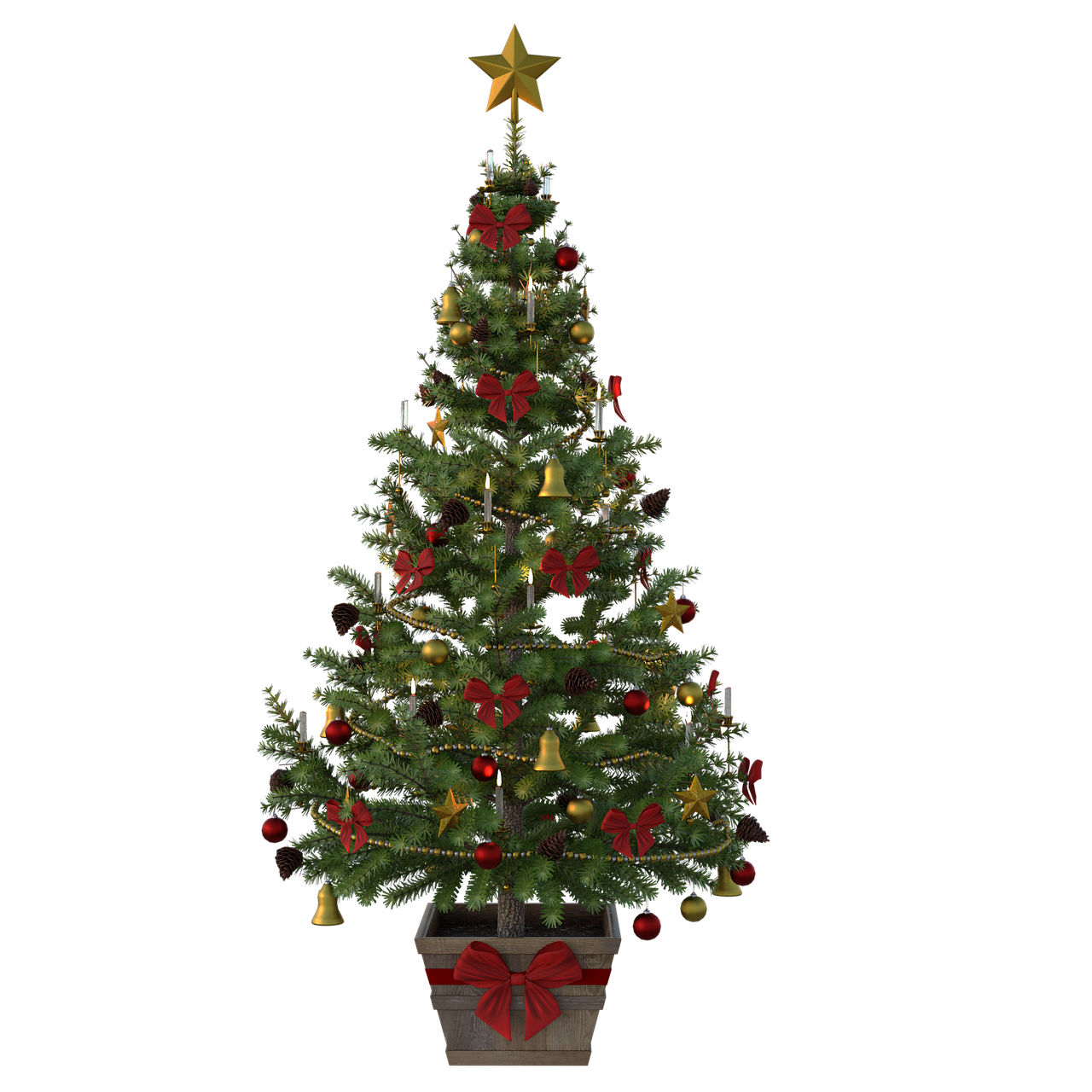 vintage, christmas, tree, holiday, lights, ornaments, star, tinsel, garland, bulbs, winter, santa, decorations, bow, topper, design, season, decor, 3d, nature, render, old