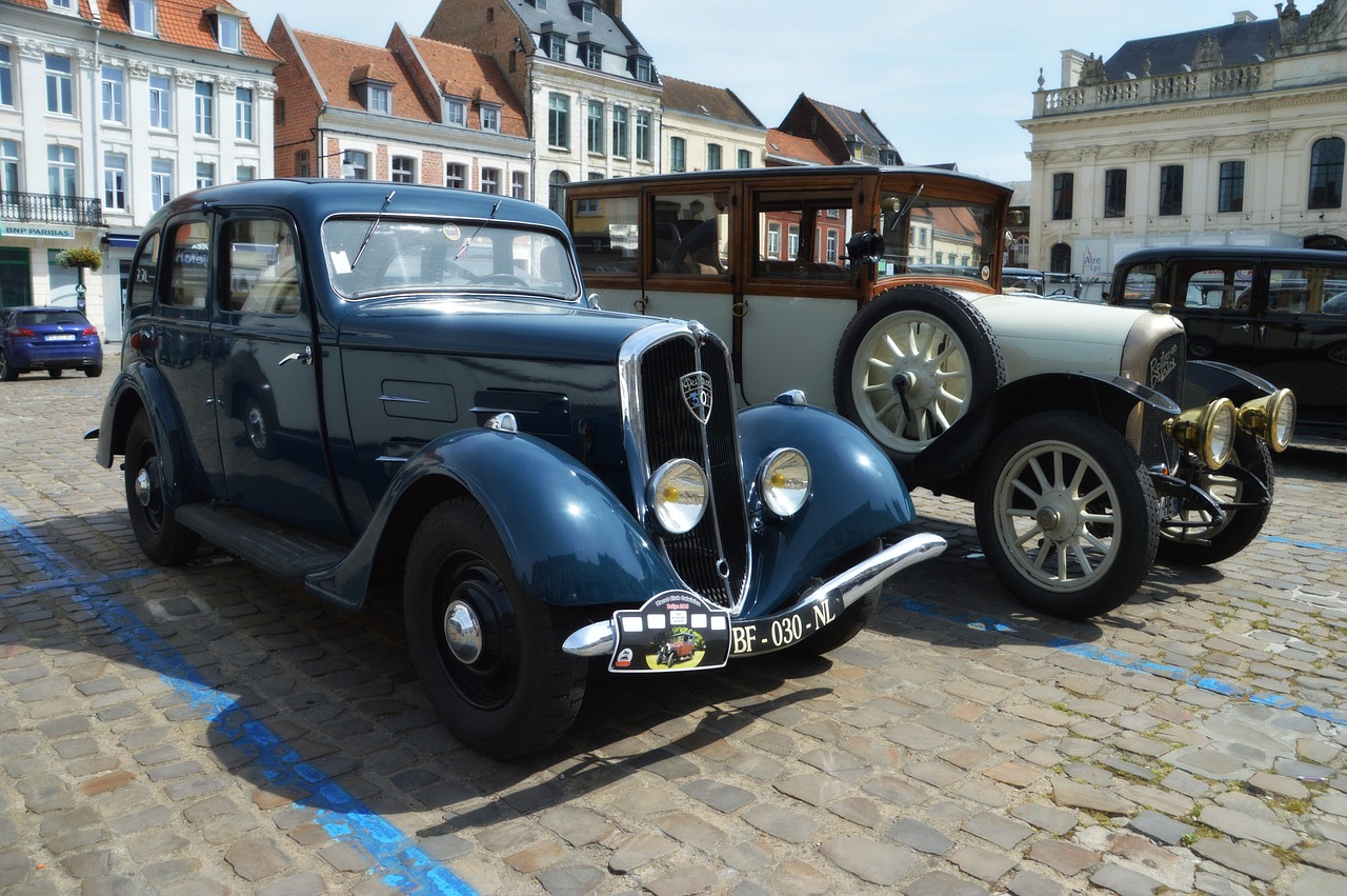 peugeot, former, model, collection, sedan, car, blue, retro, old, transport, car wallpapers, auto