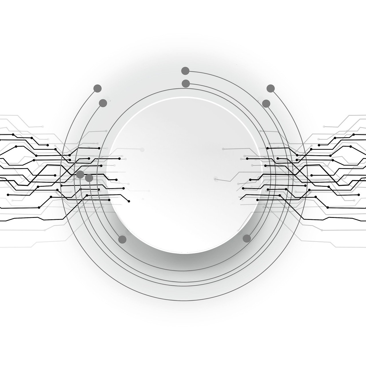 ilustrace, technologie, tvůrčí, abstraktní, symbol, tvar, geometrický, na pozadí, tapeta na zeď, černá, biel, digitální, digitalizace, technologický, moderní, model