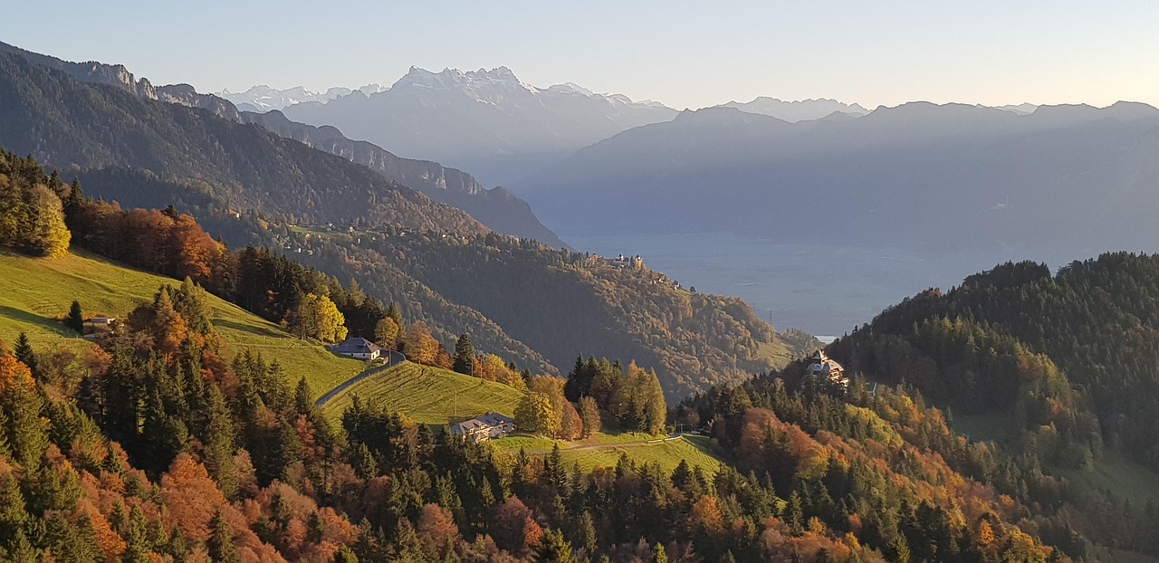 падне, пейзаж, alps, swiss, vaud