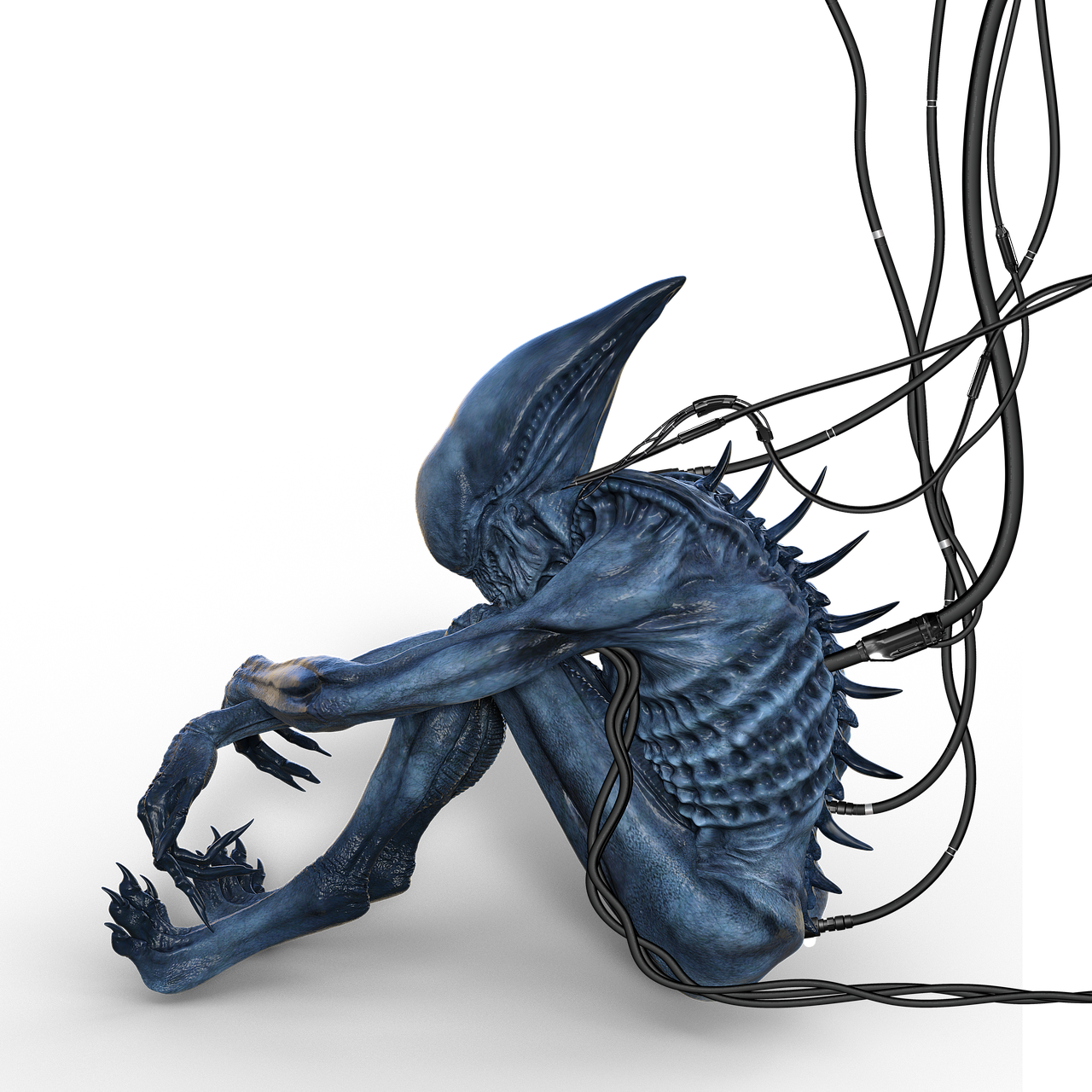 sci fi, cable, fantasy, sitting, humanoid, mystical, being, man, masculine, imagination, evolution, alie, alien, peaceful, futuristic, different, xenoman, extraterrestrial, 3d, render, digital art, isolated, transparent, sci fi, alien, alien, alien, alien, alien