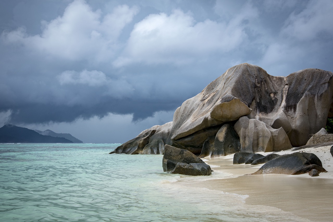 seychellerna, havslandskap, hav, strand, natur, vatten, sand, tropisk, paradis, öar, landskap, havet, exotisk, blå