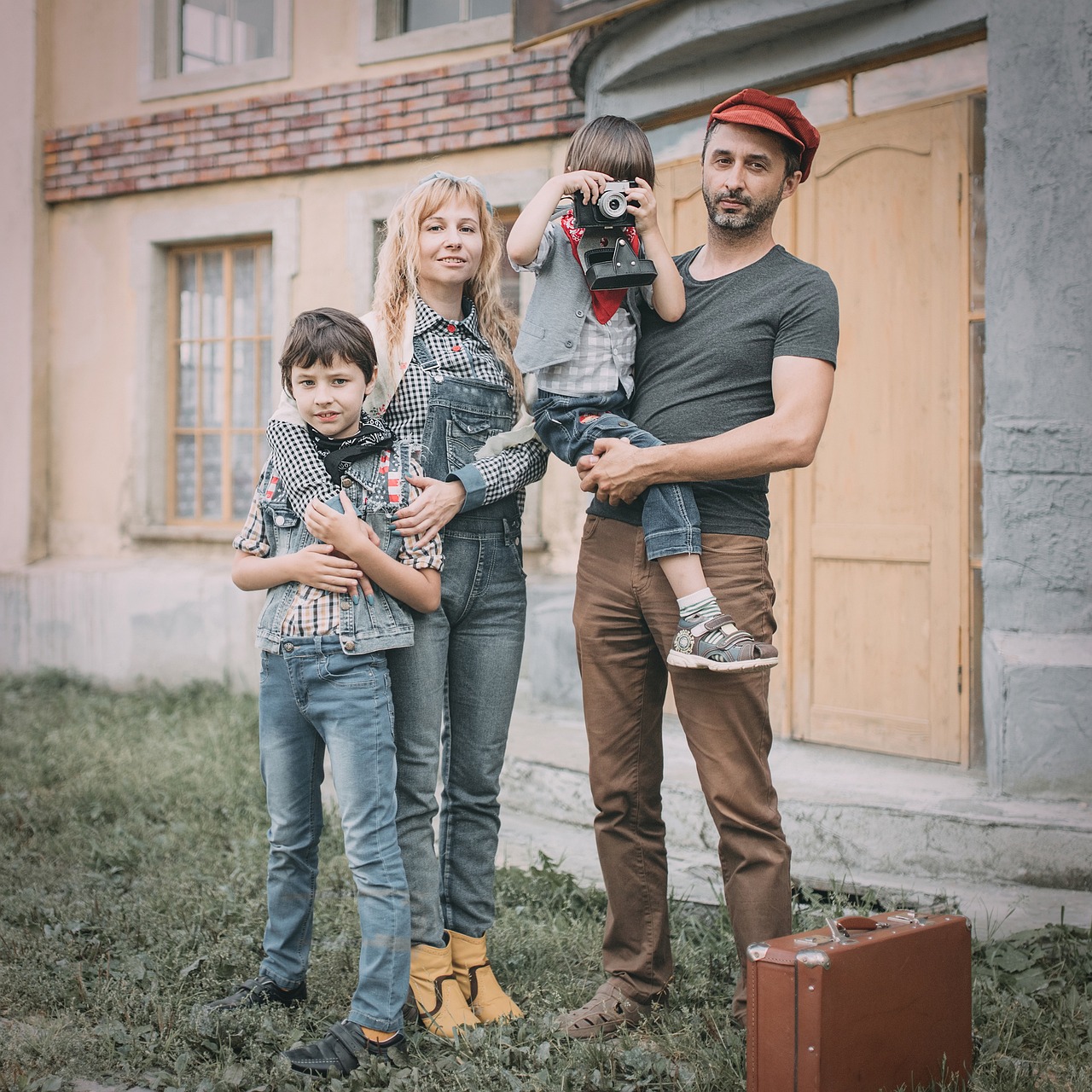 familj, retro, årgång, gammal stil, gammal, stil, design, nostalgi, historia, album, landet, ranch