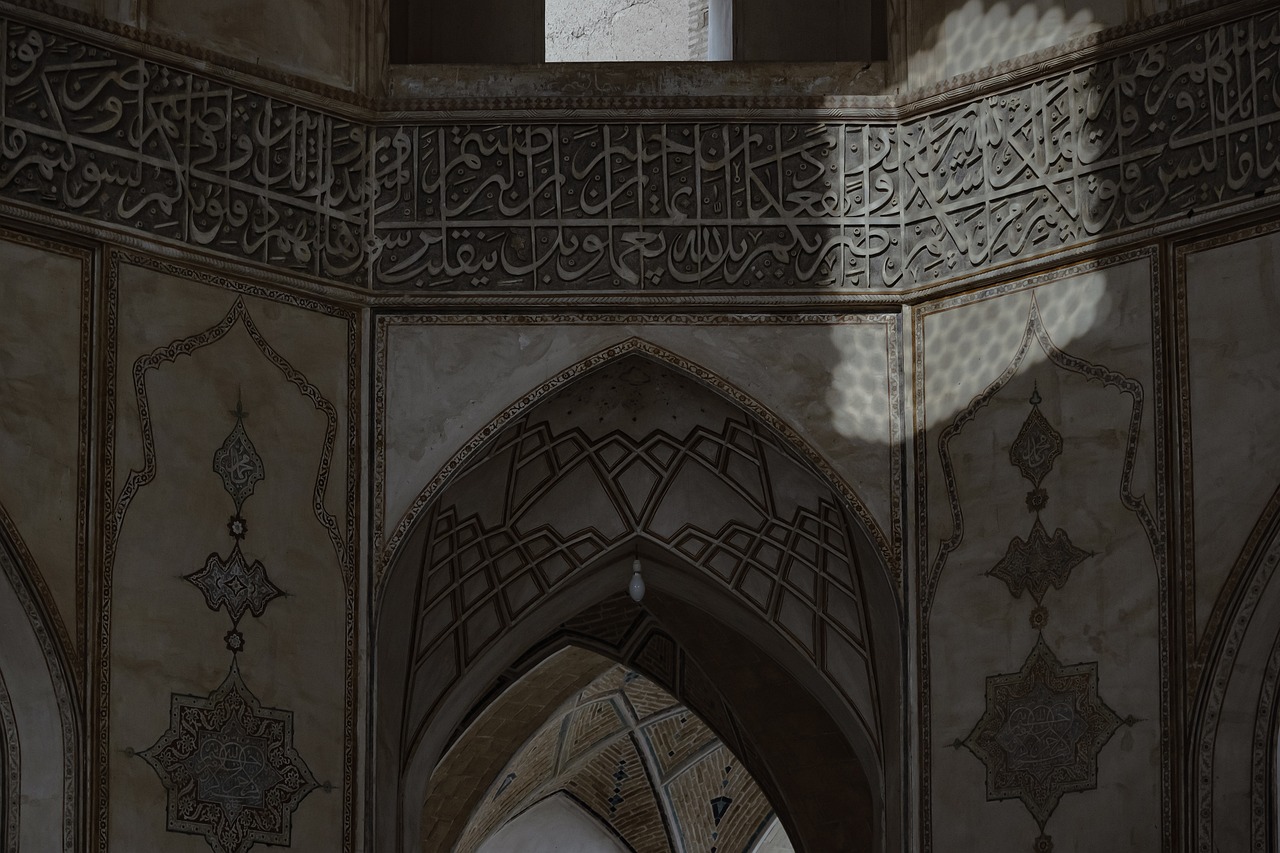 epigraphy, agha bozorg mosque, dome, details architecture, iranian architectural, culture, history, iran, kashan city, brown mosque