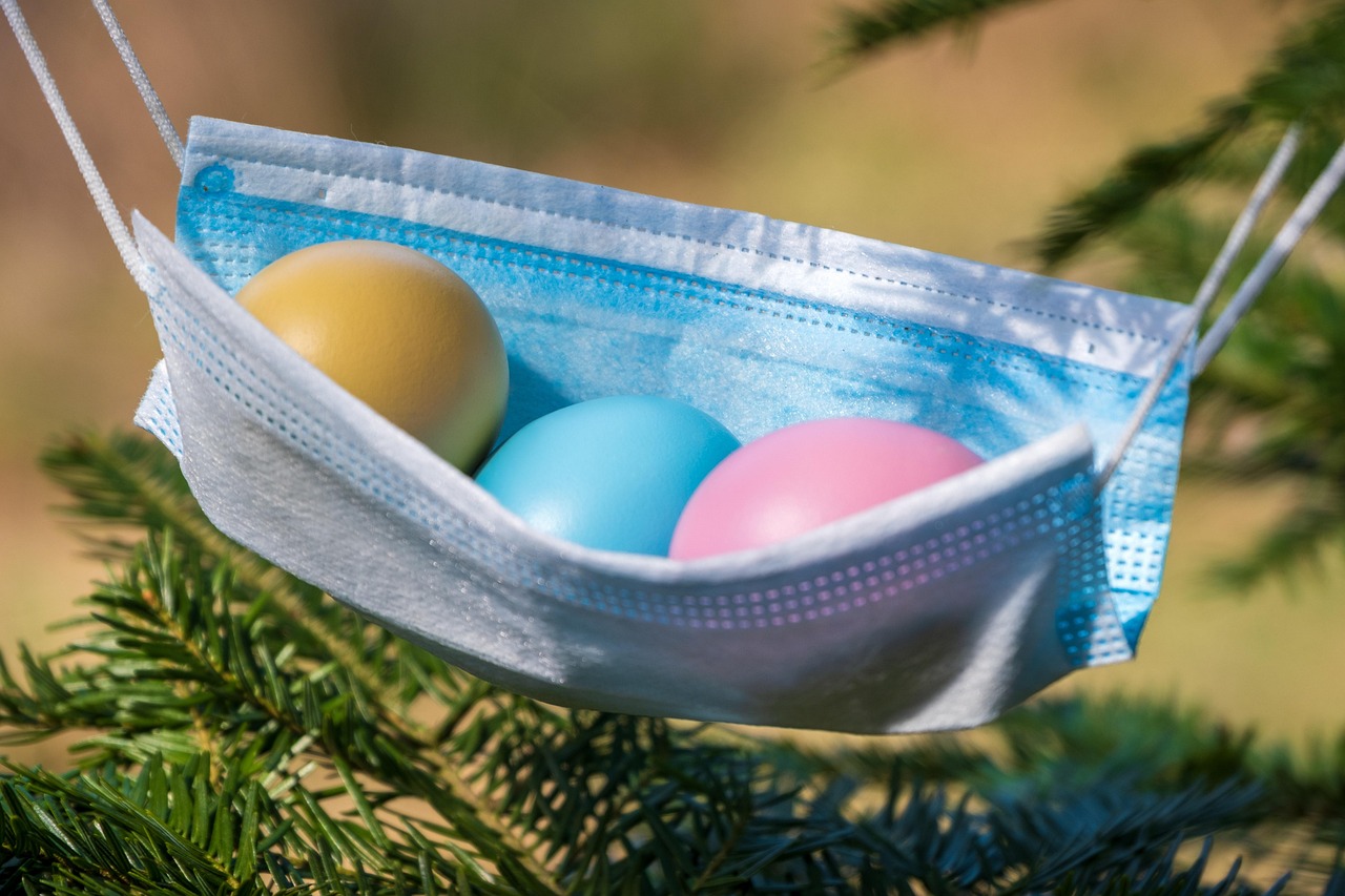easter, easter eggs, corona, mask, covid-19, protective mask, eggs, meal, food, multicoloured, colored, nature, hammock, easter hammock, virus mask, corona, corona, mask, mask, mask, mask, mask, hammock