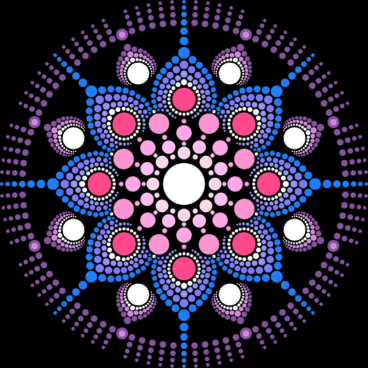 arte con puntos, abstracto, mandala, ornamento, fondo de la flor, decorativo, hermosas flores, flor, adorno, círculos, ronda, colorido, geométrico, concéntrico, formas, garabatos, psicodélica, fractal, arte digital, simétrico, papel pintado de flores, puntillismo, artístico, naturaleza, creativo, resumen