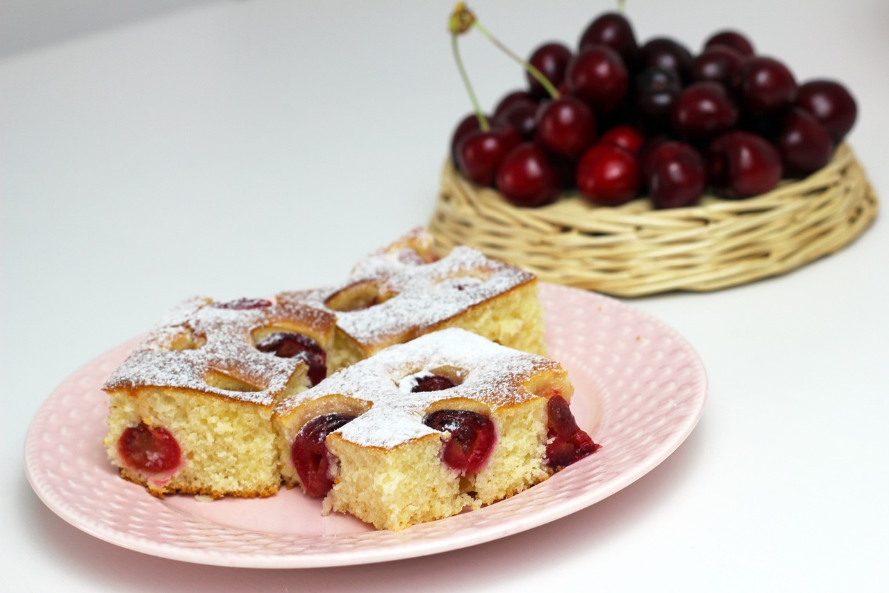 taart, kersen taart, dessert, zelfgemaakte, voedsel, suiker, calorieën, red, een fluitje van een cent, prima, bakken, sweet, gebak, eten