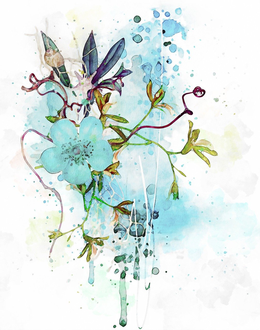 blume, anordnung, dekoration, blumen, natur, romantisch, komponieren, digitale manipulation, aquarell, valentinstag, blütenblatt, romantik