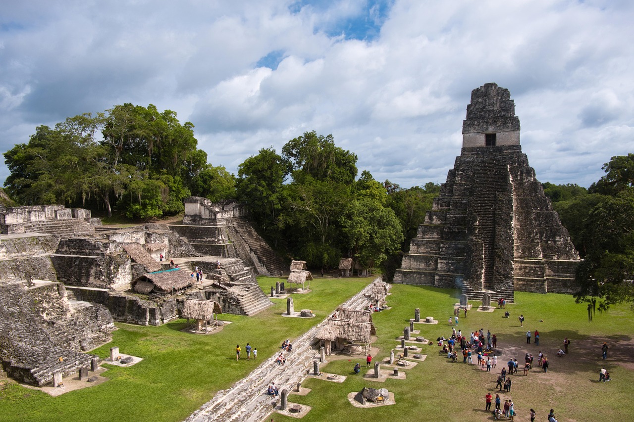 pyramida, maya, příroda, chrám, ruiny, prales, guatemala, džungle, památka, tikal, archeologie