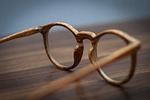 Glasses eye glasses frame wooden texture brown vintage old retro design