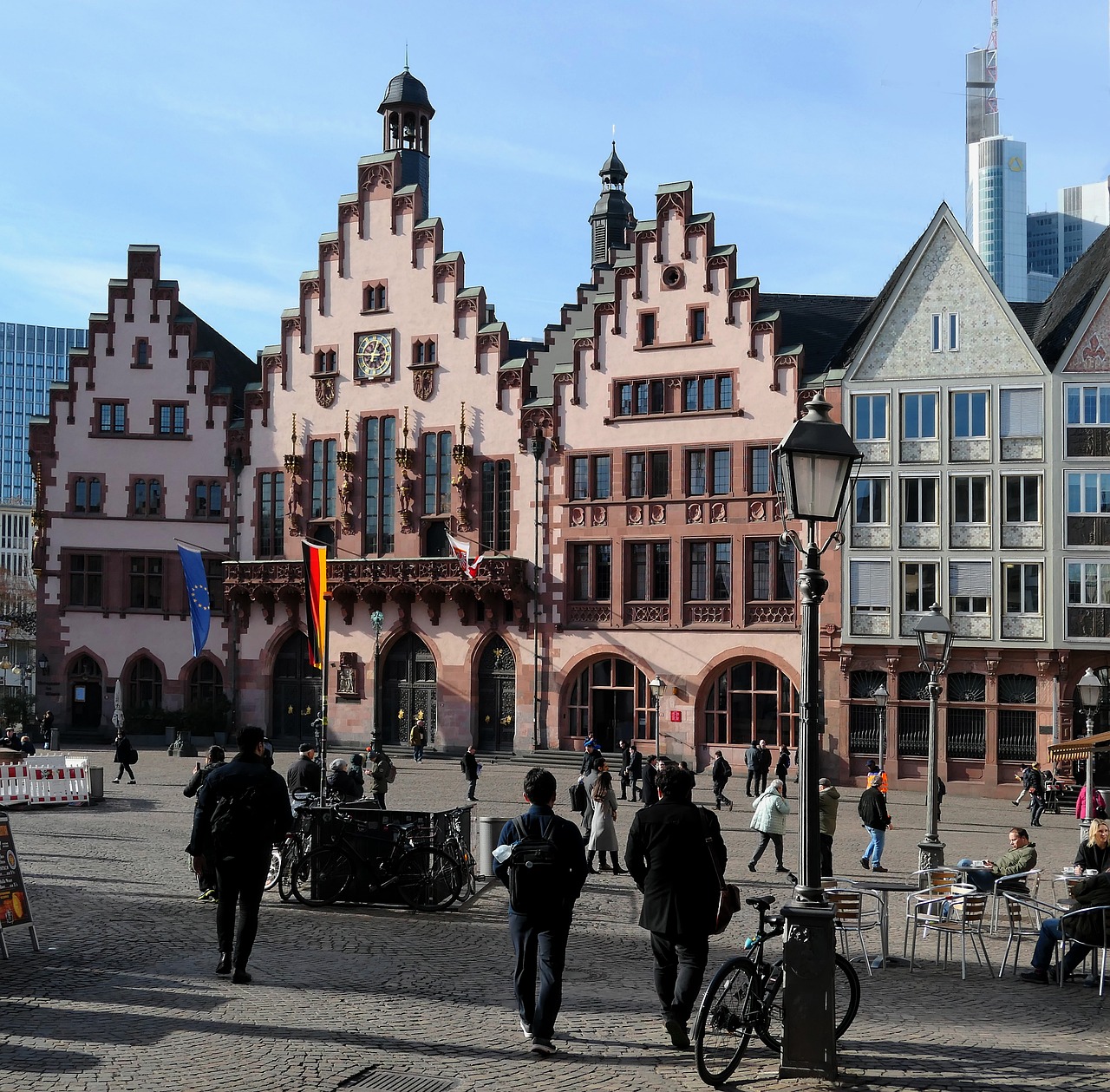 edificios, plaza, pueblos, ayuntamiento, centro historico, ciudad, arquitectura, frankfurt, römerberg, lugares de interés, historia, centro de ciudad, braguero, turismo