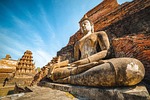 Buddha statue thailand buddhism meditation ruins landmark old ancient history travel sukhothai tourism historical