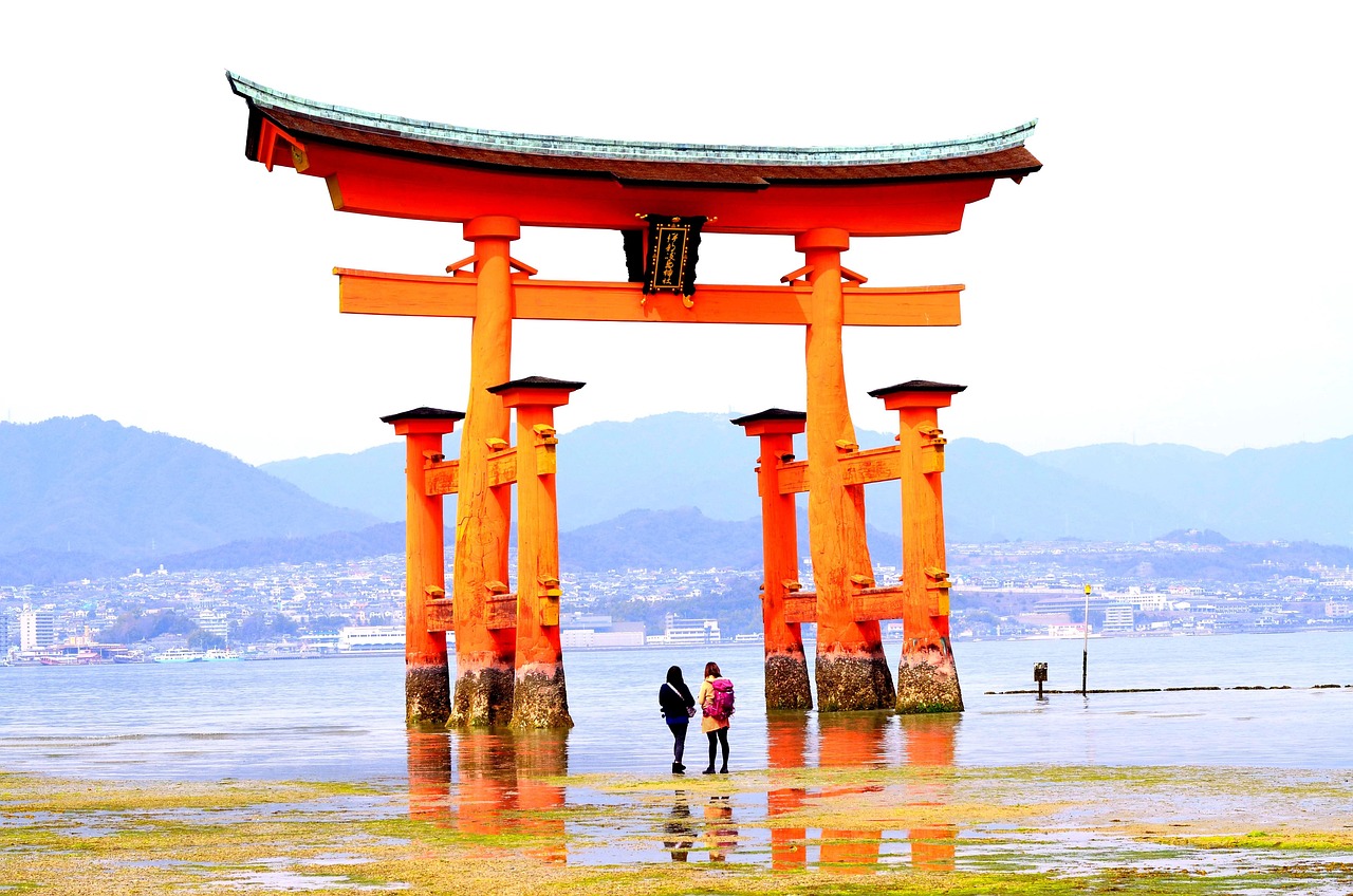 japan, gate, shrine, torii, shinto shrine, shinto, monument, japanese, miyajima, temple, sea, traditional, landmark, nature, religion, hiroshima, asia, travel, tourism, nihon