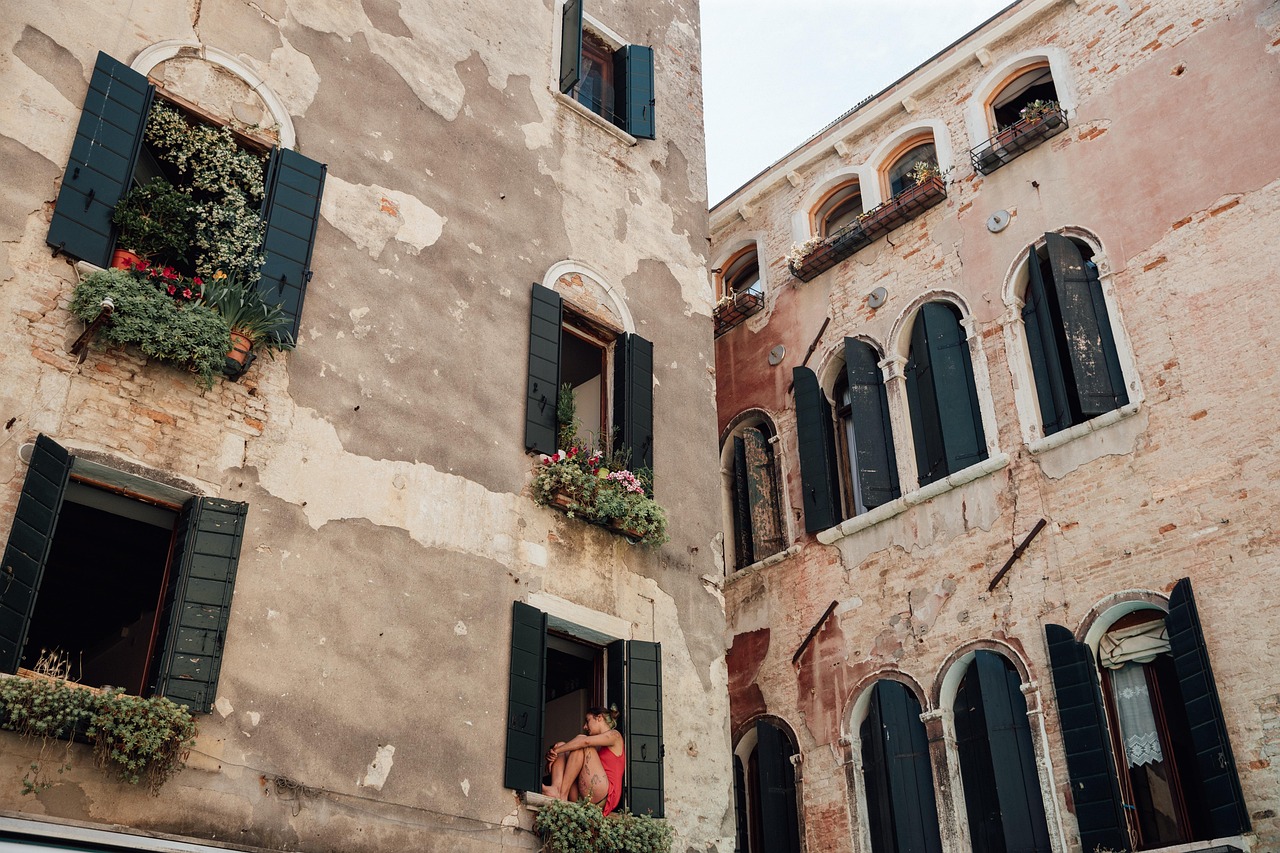 edifícios, fachada, janelas, edifícios antigos, muro, apartamentos, cidade antiga, cidade, veneza, itália, janelas, veneza, veneza, itália, itália, itália, itália, itália