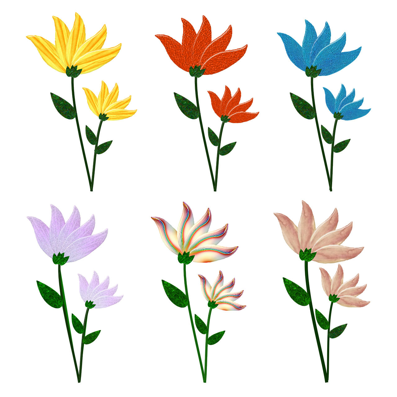 flowers, plant, decorative, spring, colorful flowers, card topper, scrapbook, cut out
