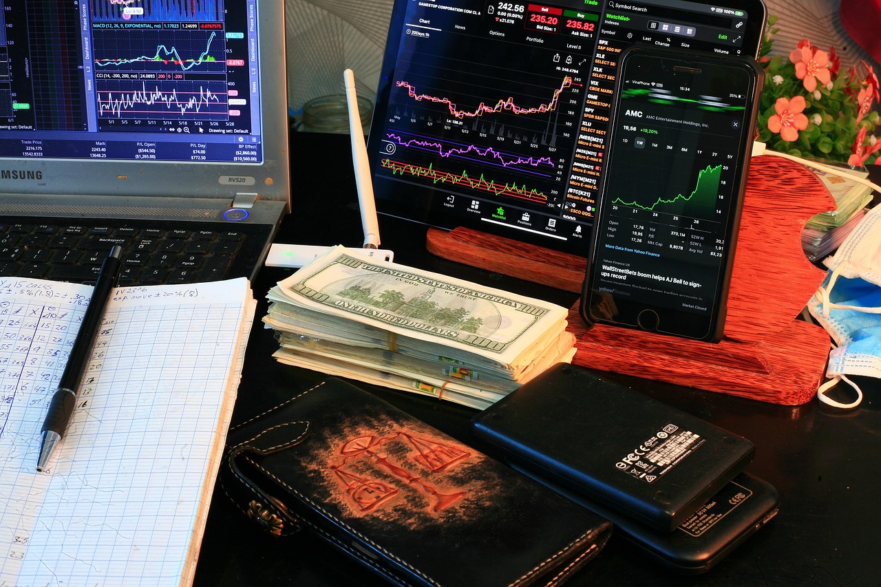 en espèces, dollars, bourse, graphiques, commerce, actions, téléphone mobile, téléphoner, investissement, amc, gme, bulle, crash, marché, niais, cboe, wallstreetbets, haie, fonds, économie, statistiques