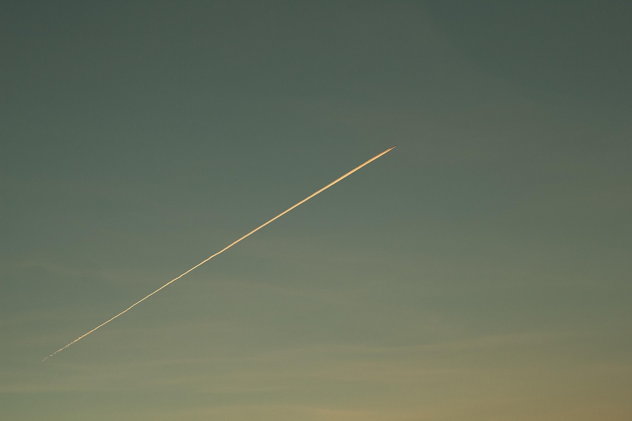 contrail, airplane, sky, nature, vapor trail, condensation trail