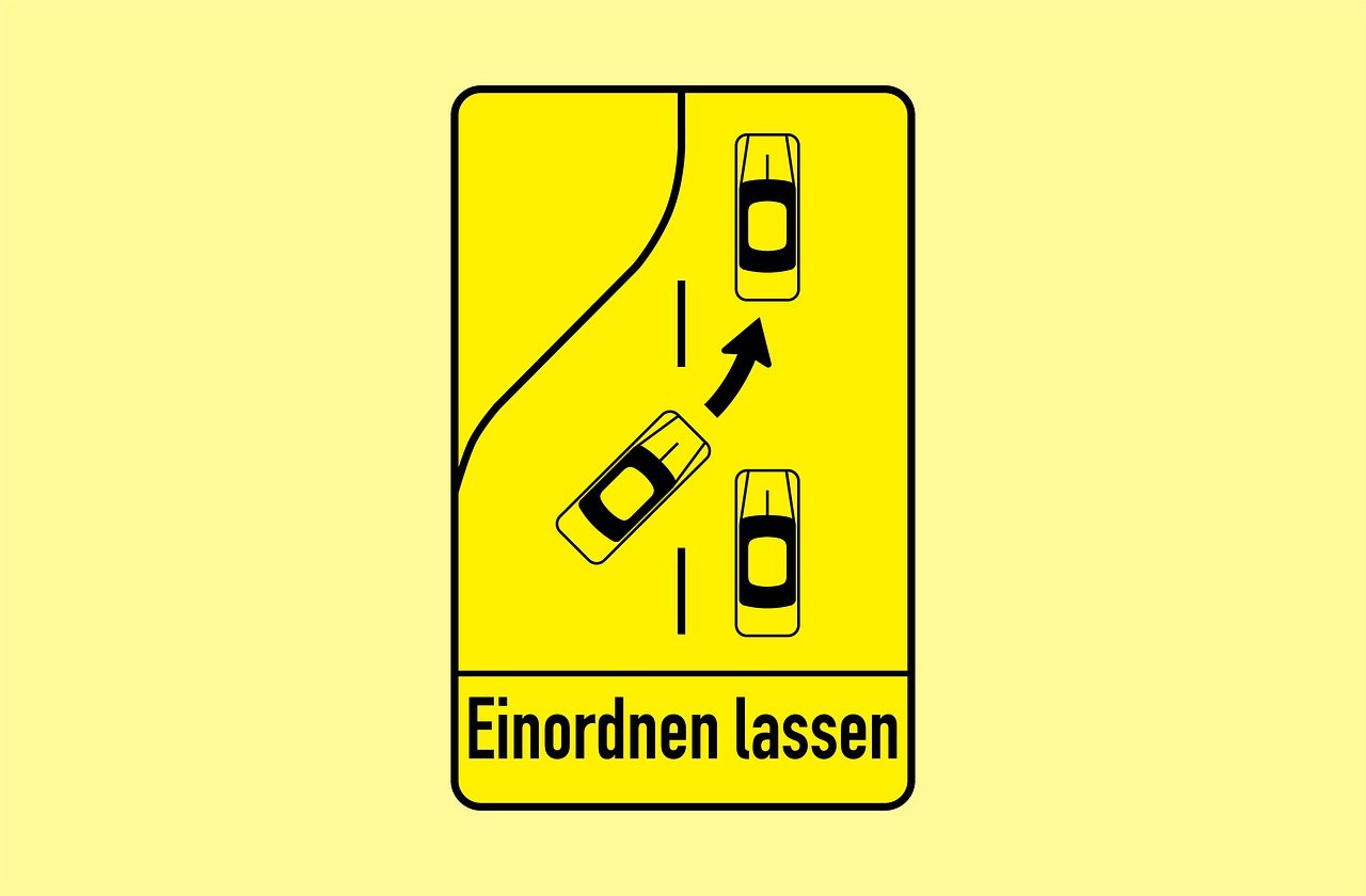 ende der spur, straße, straßenschild, verkehrsschild, spuren, der verkehr, verschmelzen, symbol, österreich