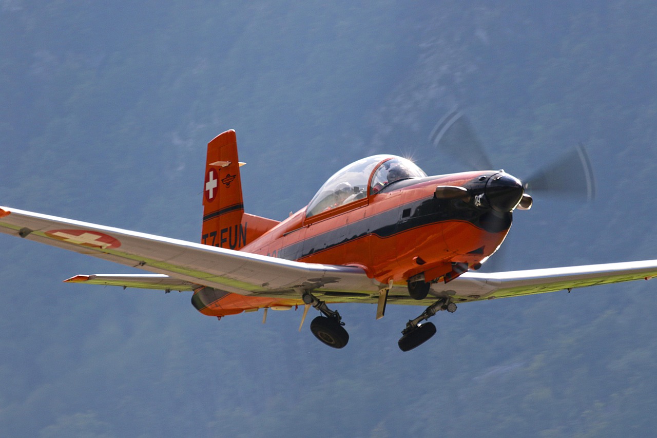 flugzeug, propeller, luftfahrt, pc-7, turbo, pilatus, doppelsitzer, trainer, turboprop, schweiz