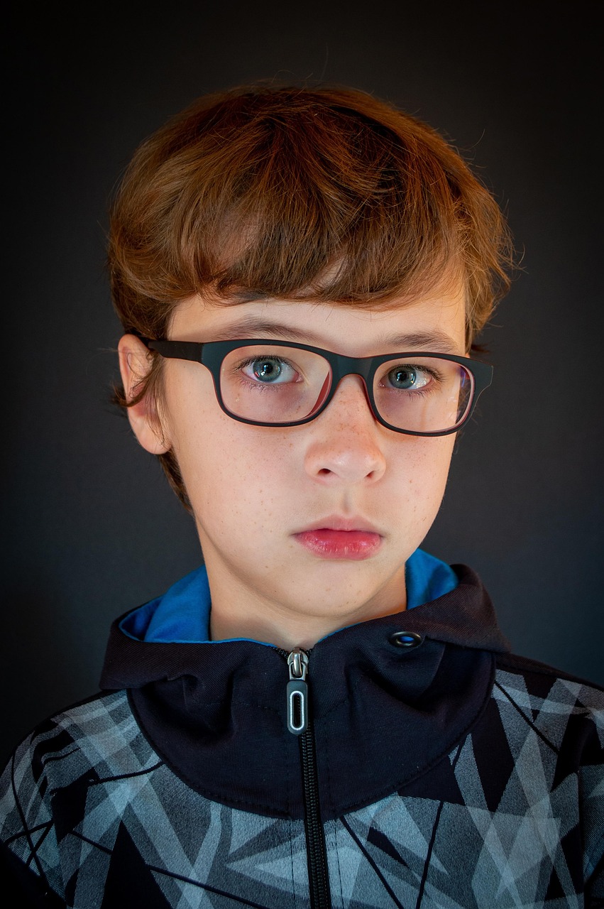 garçon, bébé, caucasien, portrait, lunettes, teen, porter des lunettes, vision, enfants, personne, monture, une mauvaise vision, optique