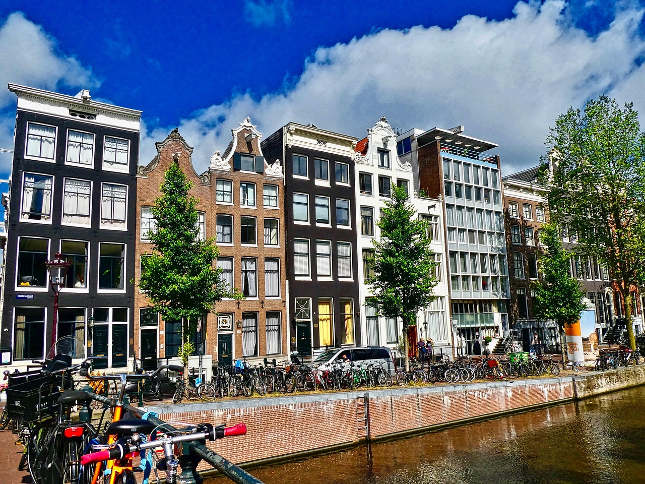 holandia, budynki, kanał, budynki mieszkalne, amsterdam, miejski