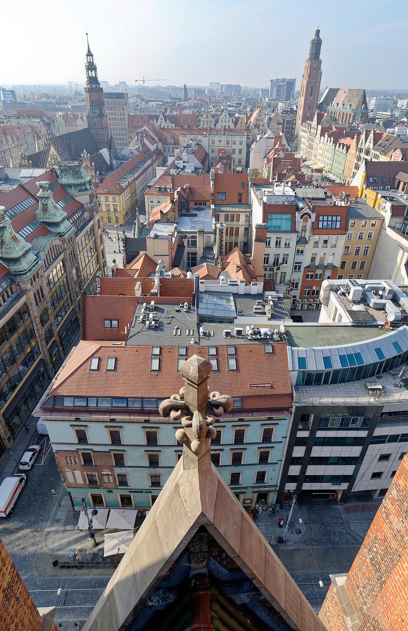 peisaj urban, wroclaw, arhitectura, clădiri, istorice, turnuri, biserici, catedrale, centrul vechi, oraș