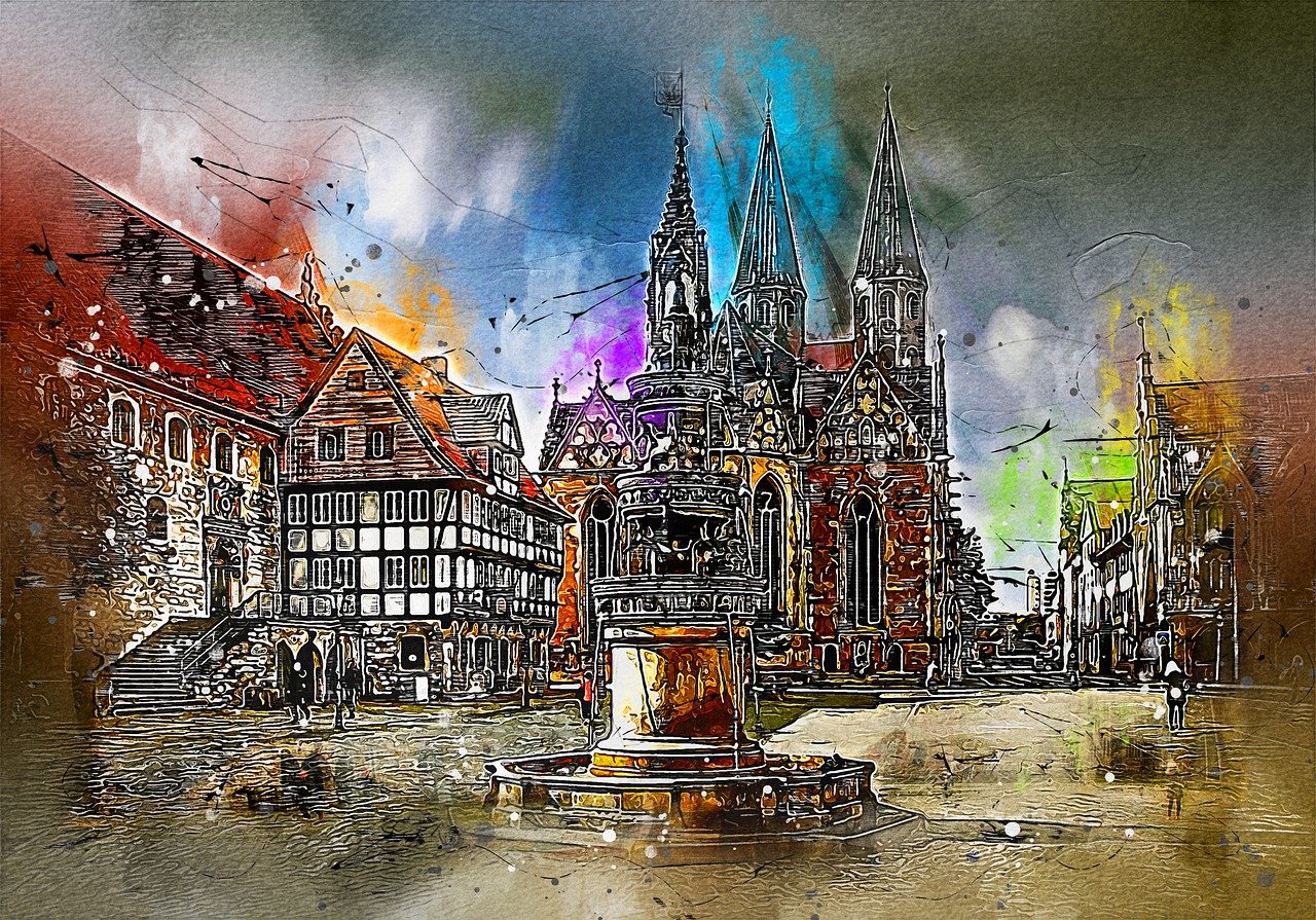 braunschweig, stadt, historisch, kirche, architektur, marktplatz, gebäude, christian, wahrzeichen, kreativität