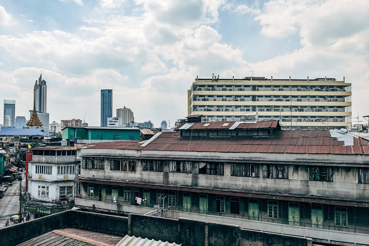 obytné budovy, mesto, thajsko, domy, budov, panoráma, panoráma mesta, krajina, mestský, gentrification, bangkok, ázia, siam