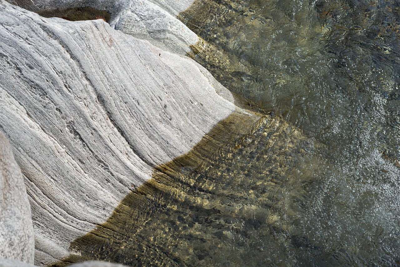 river, creek, stream, rock bottom, granite, washed-out, nature, water, polished, haggard