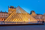 Paris louvre museum pyramid building landmark architecture tourist attraction facade outdoor glass outside france