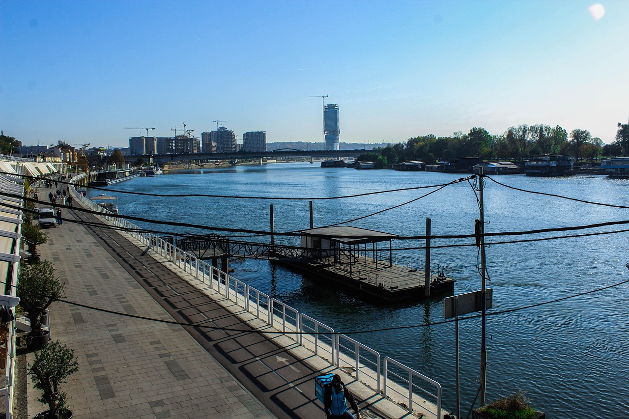 promenade, nature, serbia, river, city, sky, belgrade, water