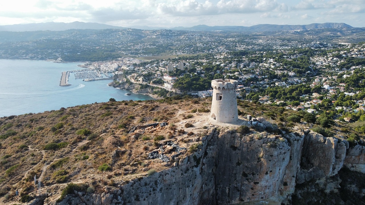 spanien, kystby, hav, arkitektur, bybillede, byens skyline, bydesign, berømte sted, natur, lokalt vartegn, nationalt vartegn, naturpark, moraira, ocean, by