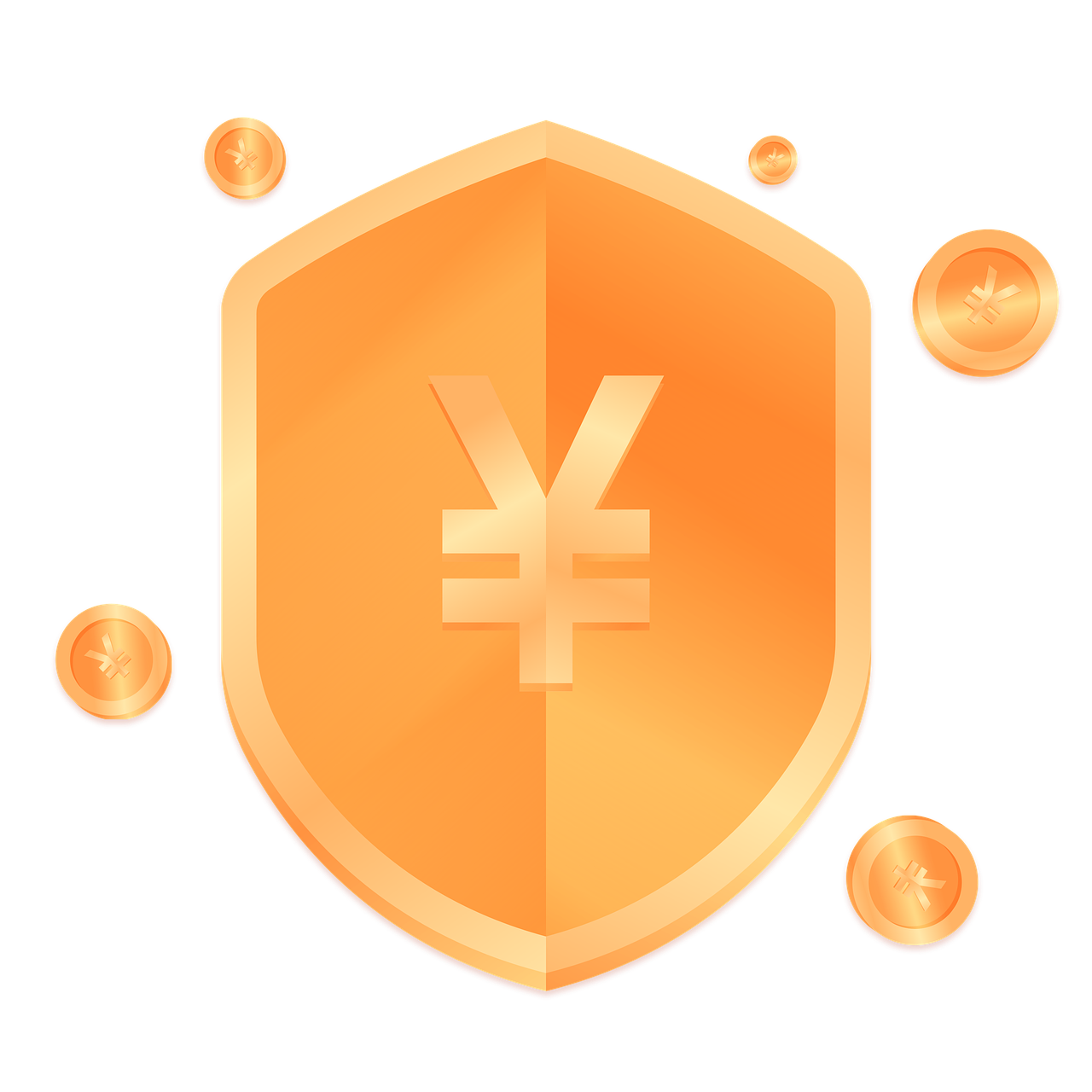 shield, money, safety, protect, the internet, element, flat, gold, decorate