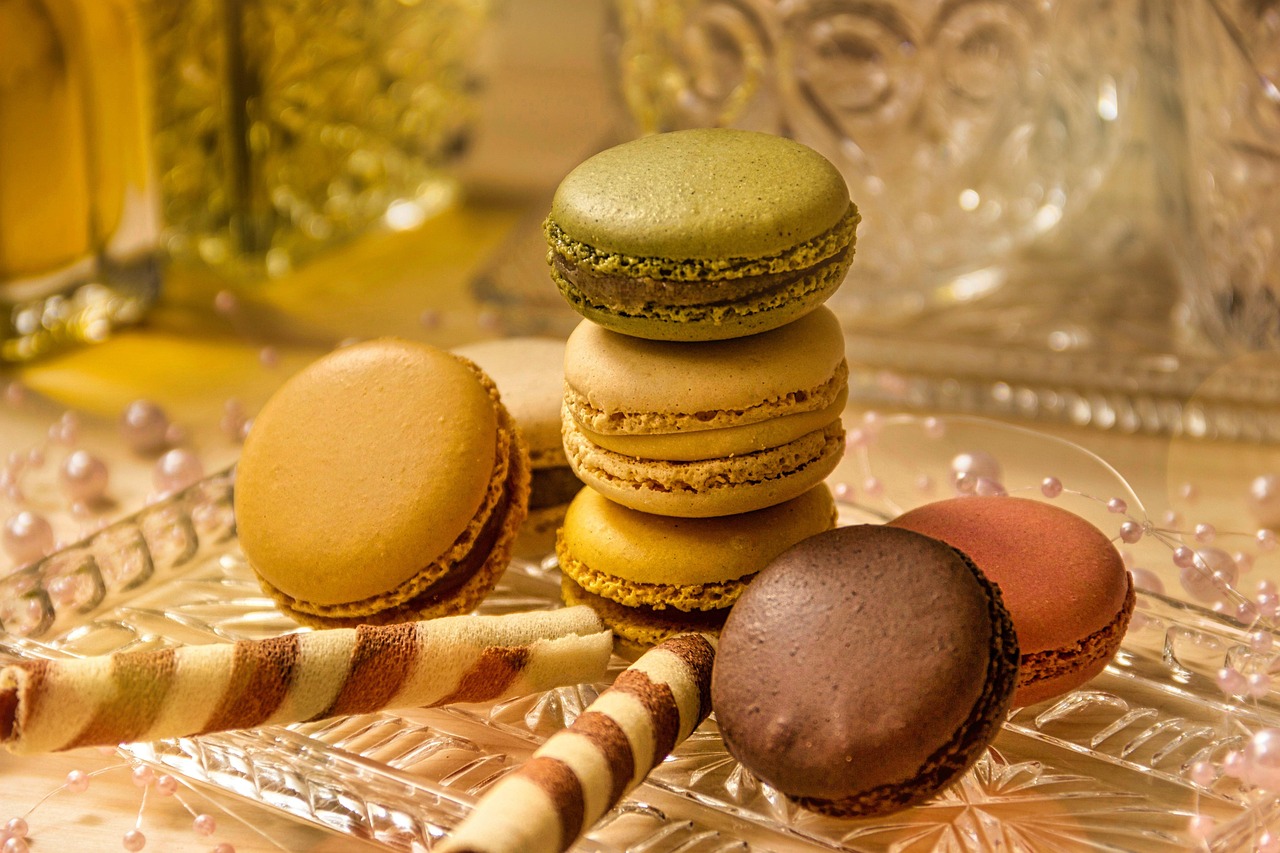 macaroons, cookies, pastries, food, bakery, nibble, deco, rolled, still life, still life, still life, still life, still life, still life