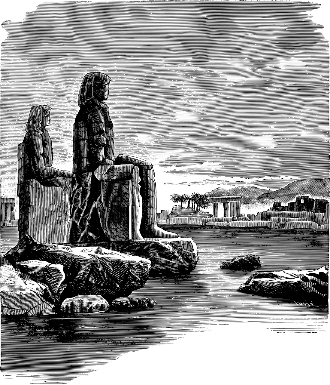 ερείπια, μνημεία, αρχαίος, τοπίο, αγάλματα, line art, σοδειά, ρετρό, παλαιός, αντίκα, αποκόψει