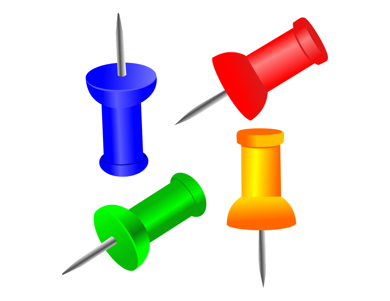 reißzwecke, stifte, stecknadeln, bürobedarf, schulmaterial, karikatur, clip art, ausgeschnitten