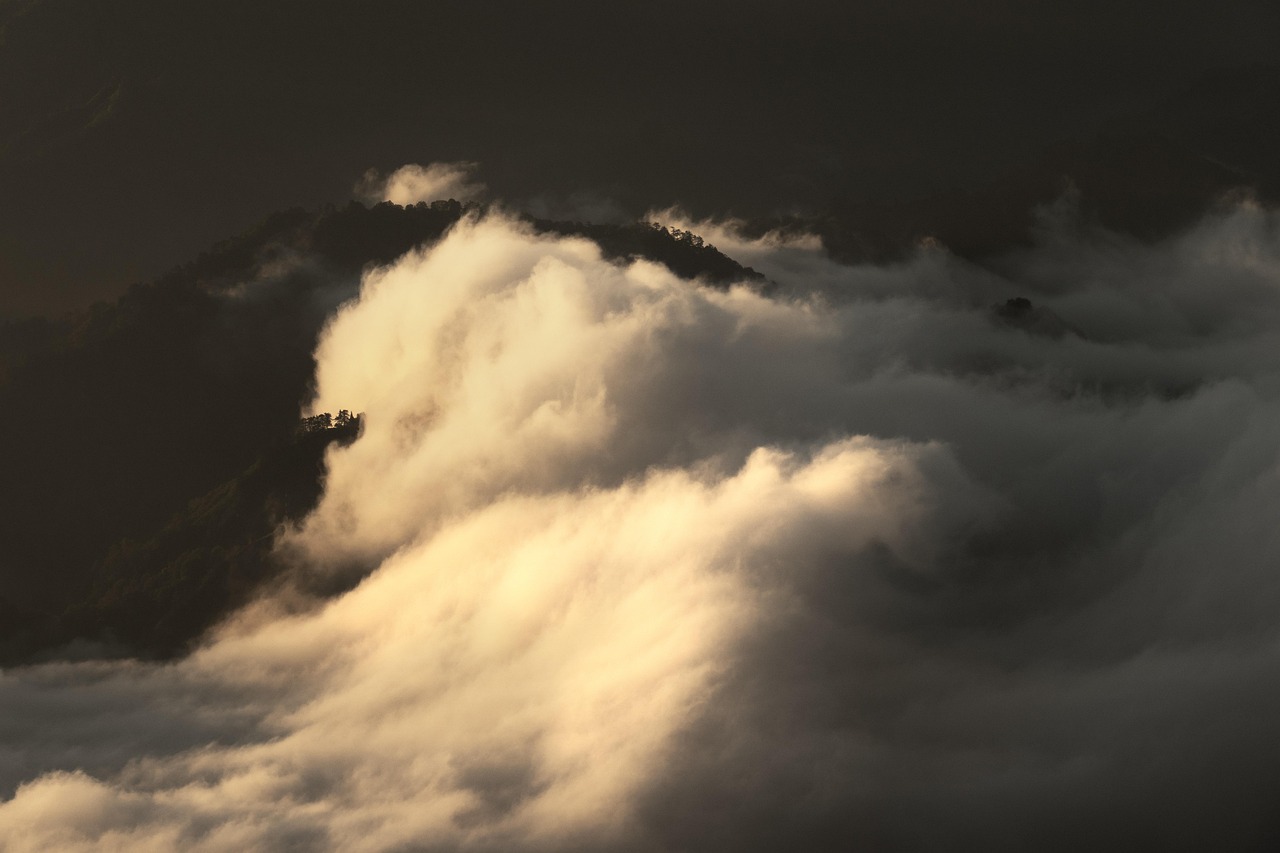 wolken, landschap, zonsondergang, natuur, bergen