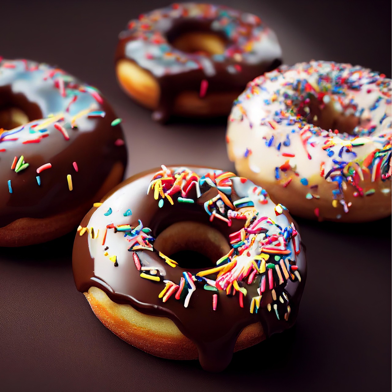 donuts, chokolade, mad, drysser, kage, dessert, søde sager, bagværk, kager